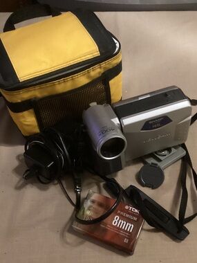 Sharp Hi8 8mm Camcorder with Yellow Carry Case